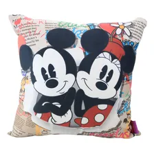 Almofada Mickey E Minnie Jornal Aveludada 40x40 Foto mini 1