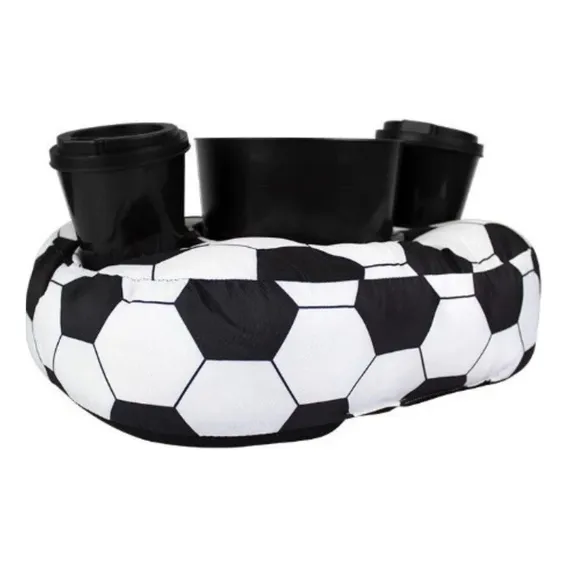 Almofada Porta Pipoca Kathavento Bola De Futebol Com Balde E Dois Copos Foto 1