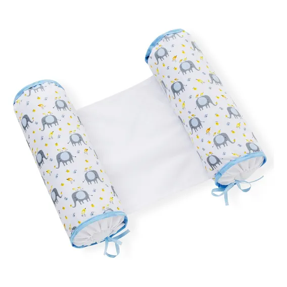 Almofada Rolinho Segura Bebe Estampas + Rapido Cor Elefante Azul Foto 1