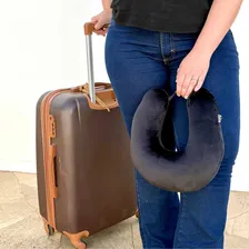 Almofada Travesseiro Apoio De Pescoço Escosto Para Viagem Cor Preto Foto mini 4