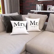 Almofadas E Decorativas Mr E Mrs Para Sala 40x40 Foto mini 3