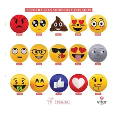 Almofadas Emoji Kit 12 Unidades Emoticon 28cmx28cm Foto mini 4