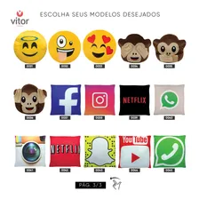 Almofadas Emoji Kit 12 Unidades Emoticon 28cmx28cm Foto mini  3