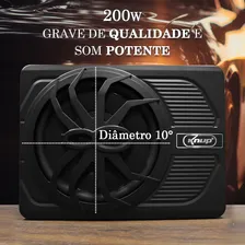 Alto Falante 10 Polegadas Medio Grave 10 Subwoofer Slim Potente Caixa De Som Amplificada Automotivo 200w Crossover Ativo com Cabo Rca 5 Metros Foto mini  2