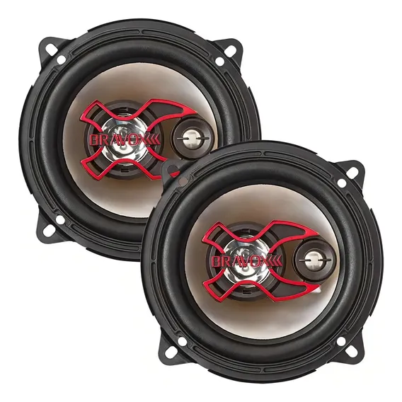 Alto Falante Bravox Triaxial 5 B3x50 100w Rms 4 Ohms Cor Vermelho Foto 1