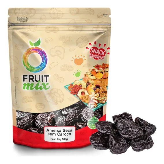 Ameixa Sem Caroço De Ameixa Sem Caroçodesidratada Inteira Fruit Mix Ameixa Desidratada Preta Argentina Média Sem Caroço Sem Glúten 500 g Foto 1