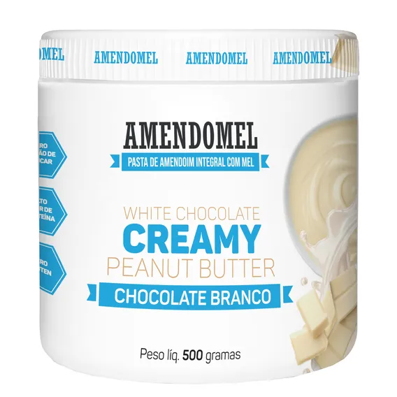Amendomel Chocolate Branco - Pasta De Amendoim (500g) Thiani Foto 1