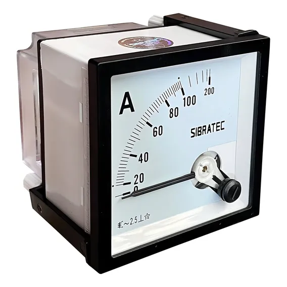 Amperímetro Analógico 72x72mm Medição Direta 0-100a Sibratec Foto 1