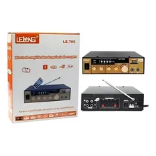 Amplificador Áudio Receiver Bluetooth Som 110v Usb Le-705 Cor Preto E Dourado Foto  mini 1
