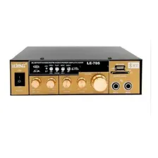 Amplificador Áudio Receiver Bluetooth Som 110v Usb Le-705 Cor Preto E Dourado Foto mini  2