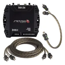 Amplificador Digital Som Automotivo Ir400.4 + Cabos Rca E Y Cor Preto Foto mini 1