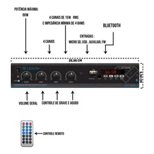 Amplificador Leson Bluetooth 60w Usb Aux 4ch Lsa400.4 Foto mini 1