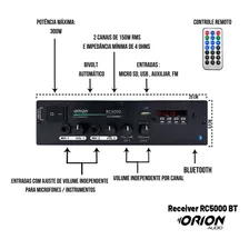 Amplificador Mesa Mixer Orion RC5000 300w 2 Canais Som Igreja Residencial Foto mini 3