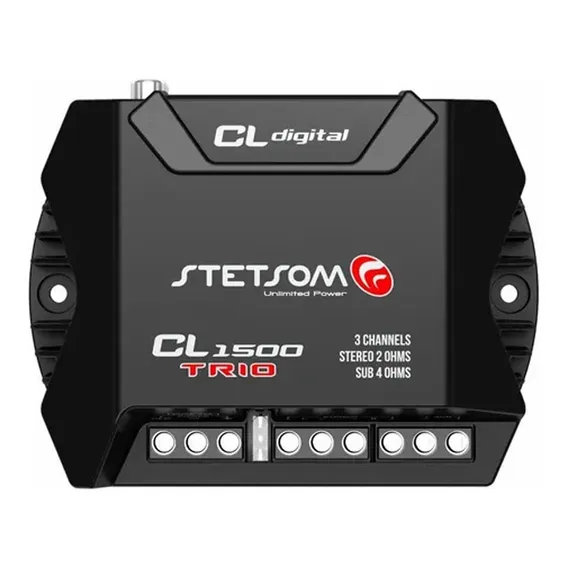 Amplificador Modulo Stetsom Cl 1500 Trio 3 Canais Controle dedicado p/ sub 2 x 115W - STEREO + 1 x 230W - SUB rca e fio Perfeito p caixa trio falantes, drivers tuita e Subwoofer Full Range Bass Boost Foto 1