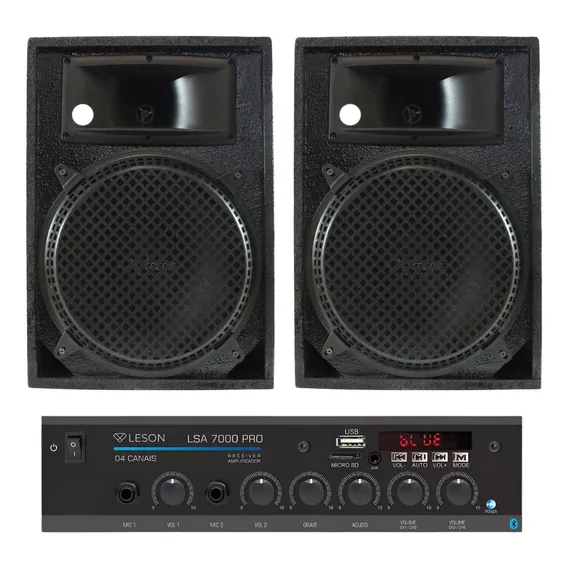 Amplificador Receiver Bt 4ch Lsa7000 + Par Caixa Som Igreja Foto 1