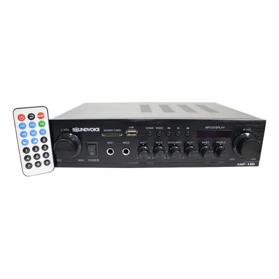 Amplificador Soundvoice Amp120 Residencial Bluetooth/usb/fm Cor Preto 110V/220V Foto 1