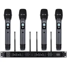 Amw Au5000 Microfone Sem Fio 4 Canais Uhf Digital + Estojo ! Cor Preto Foto mini 1