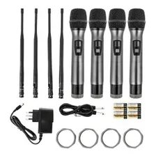 Amw Au5000 Microfone Sem Fio 4 Canais Uhf Digital + Estojo ! Cor Preto Foto mini 4