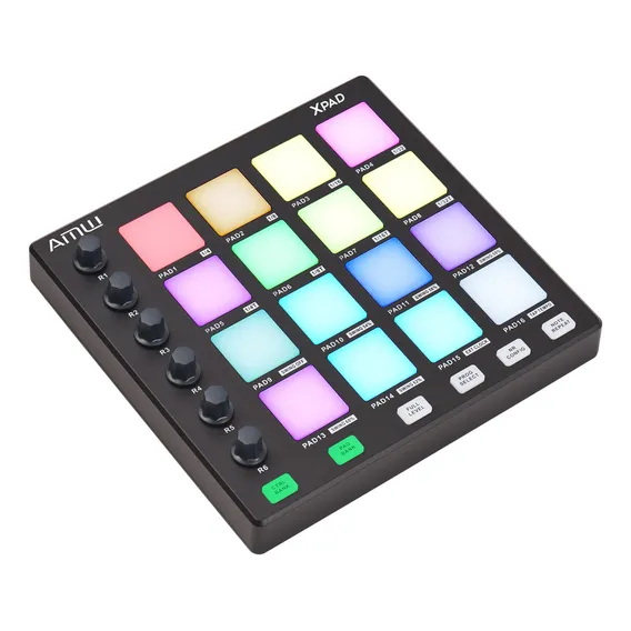 Amw Xpad V2 Controlador Midi Dj Usb Com 16 Pads Sensíveis Ao Toque 6 Faders Direcionáveis E Funcionalidades Extras Foto 1