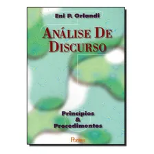 Análise De Discurso: Princípios E Procedimentos, De Eni Pulcinelli Orlandi. Editorial Pontes, Tapa Mole En Português Foto  mini 1