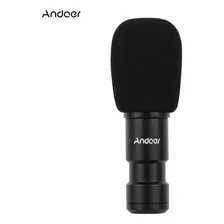 Andoer Plug-on Tipo-c Smartphone Microfone Vídeo Microfone C Cor Preto Foto mini 4