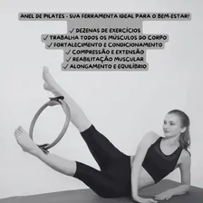 Anel De Pilates Flexível 38cm Tonificador Yoga Arco Circulo Cor Rosa Foto mini 4