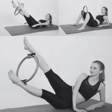 Anel De Pilates Flexível 38cm Tonificador Yoga Arco Circulo Cor Rosa Foto mini 3