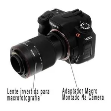 Anel Inversor Macro Fotografia Lente Sony Nex E-mount 72mm Foto mini 2