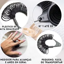 Aneleira Plástica Medidor Anel Aliança Dedo Medidas 1º À 33º Foto mini 3