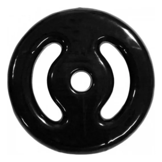 Anilha 5 Kg Emborrachada Vazada Preto- 1 Unidade Foto 1