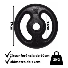 Anilha Ferro Fundido Profissional 3kg Foto mini  3