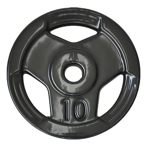 Anilha Sport Emborrachada Furo Standad Ahead 10kg Preta Foto 1