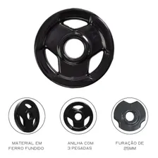 Anilha Sport Emborrachada Furo Standad Ahead 3kg Preta Foto mini  2