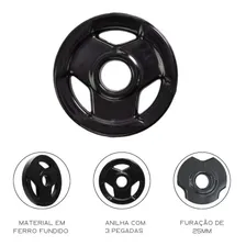 Anilha Sport Emborrachada Furo Standad Ahead 3kg Preta Foto mini 2