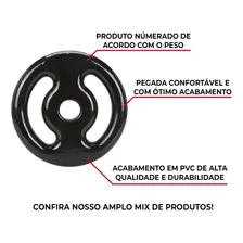Anilha Vazada Emborrachada 5kg Preta Foto mini 3