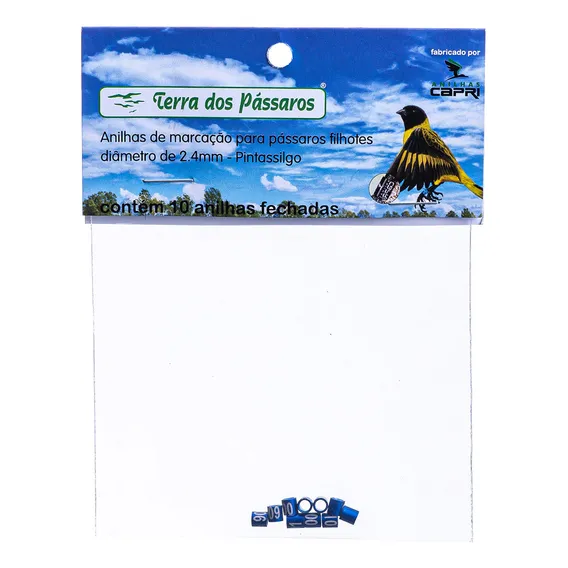 Anilhas Fechadas 2.4 Mm Pintassilgo 10 Un - Azul Escuro Foto 1