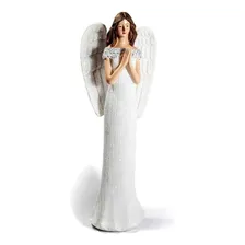 Anjo Decorativo Branco Detalhado Rezando 27cm Foto mini 4