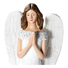 Anjo Decorativo Branco Detalhado Rezando 27cm Foto mini  2