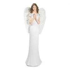 Anjo Decorativo Branco Detalhado Rezando 27cm Foto  mini 1
