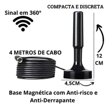 Antena Tv Conversor Digital Hdtv Interna Externa Com Imã 4 M Foto mini  3
