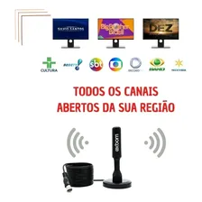 Antena Tv Conversor Digital Hdtv Interna Externa Com Imã 4 M Foto mini 4