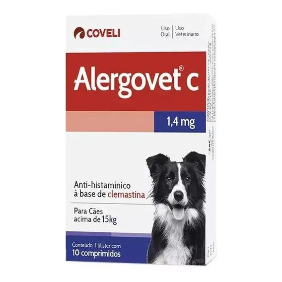 Anti-histamínico Alergovet Cães E Gatos Coveli - 1,4mg Foto 1
