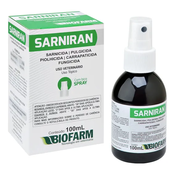 Anti Sarna Spray Pulga Carrapato Cão Gato - Sarniran 100ml Foto 1