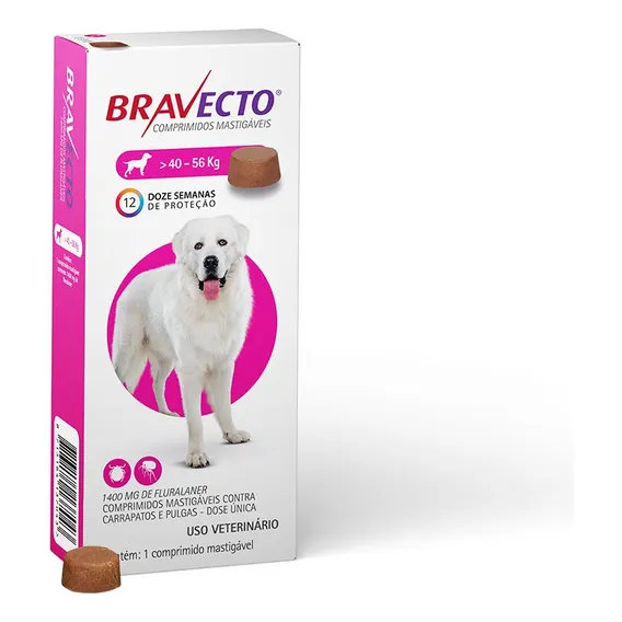 Antipulgas Bravecto Cães 40kg a 56kg MSD Foto 1