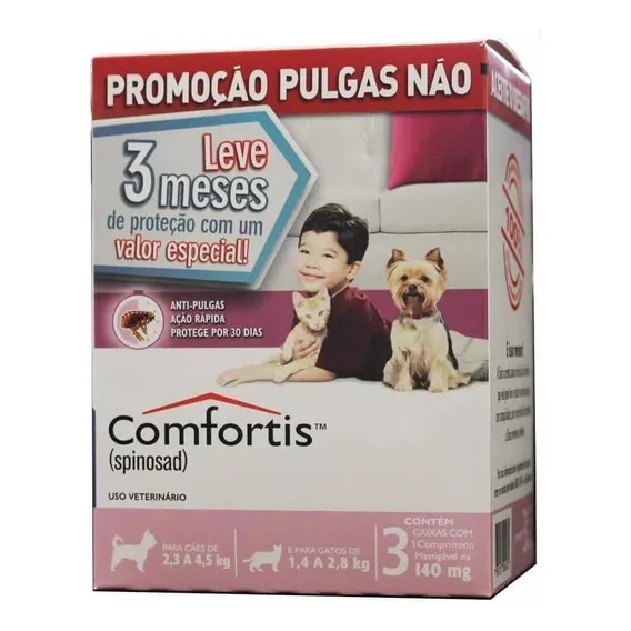 Antipulgas Comfortis Cães 2,3-4,5kg E Gatos - 3 Comprimidos Foto 1