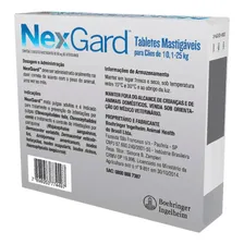 Antipulgas E Carrapatos Nexgard Para CĂŁes 10,1 A 25KG 3 Tabletes Foto mini 2