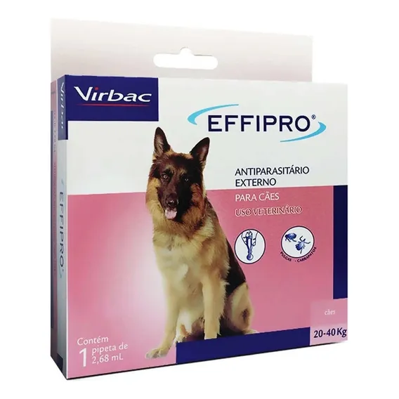 Antipulgas E Carrapatos Virbac Effipro Cães 20 A 40 Kg Foto 1
