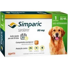Antipulgas Zoetis Simparic 80 Mg Para Ces 20,1 A 40 Kg - 1 Foto  mini 1