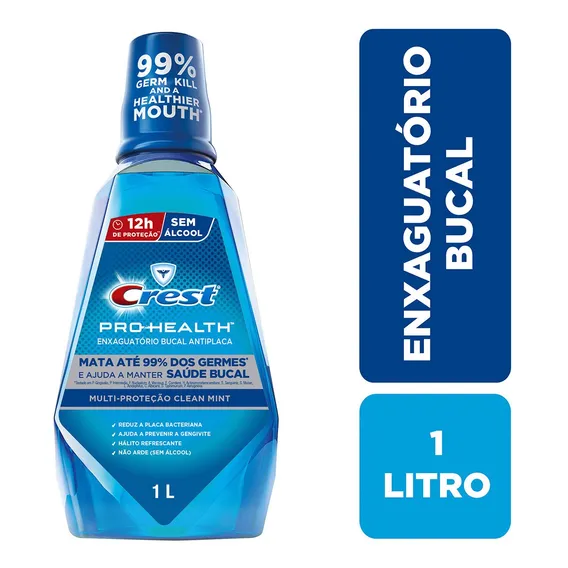 Antisséptico Bucal Crest Pró Saúde Sabor Menta, 1l Foto 1