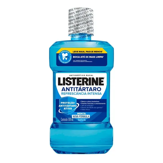 Antisséptico Bucal Tartar Control 500ml Listerine Foto 1